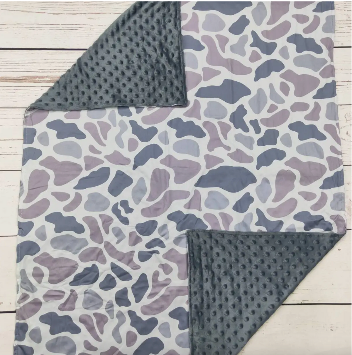 Baby PREORDER Gray Camouflage Blanket