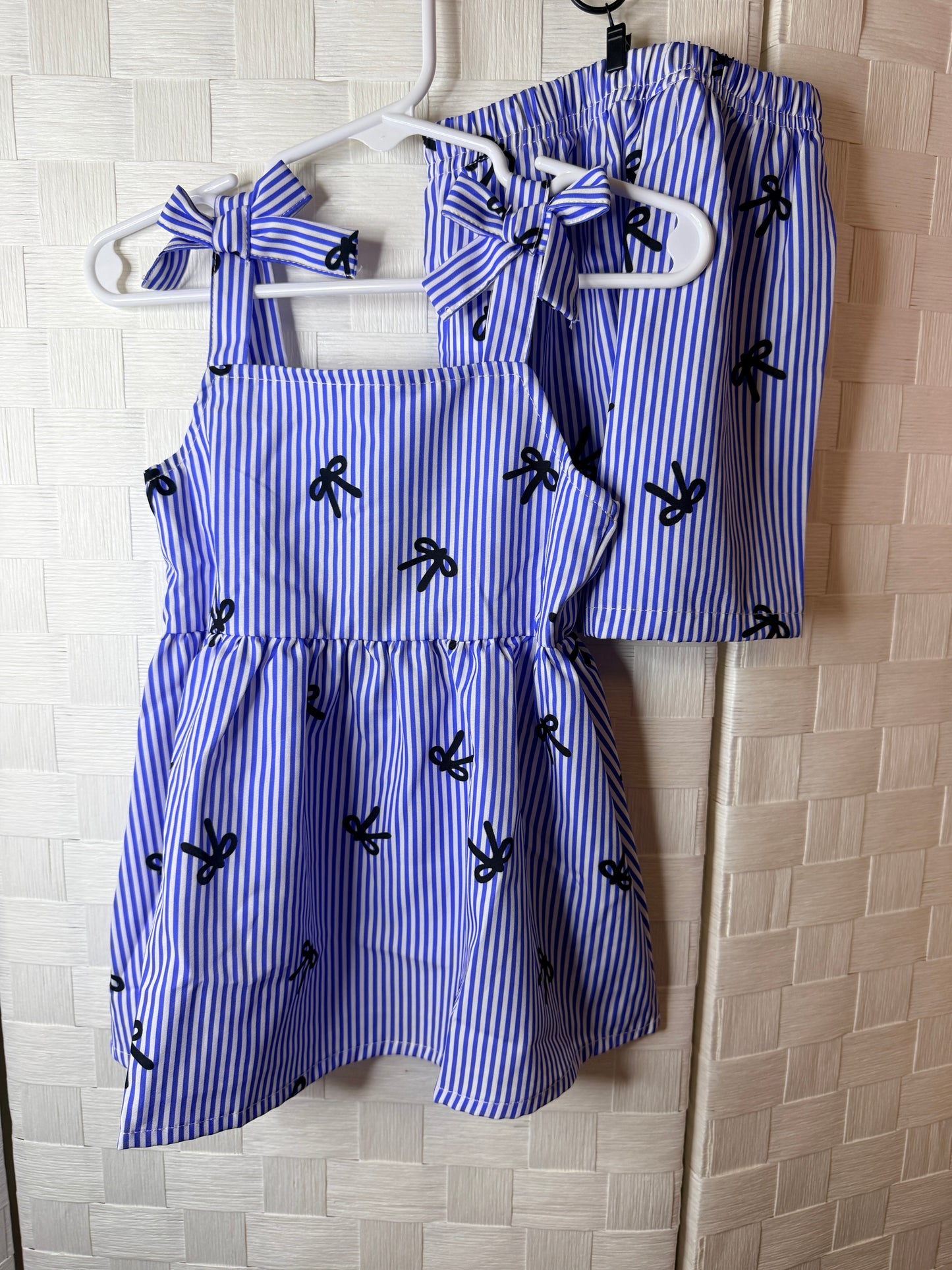 9-12M Blue dress with bows