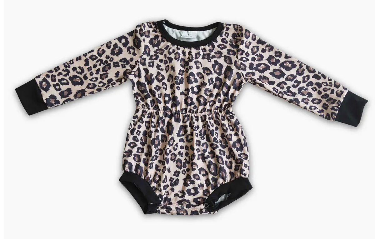 Baby PREORDER Long Sleeve Leopard Romper