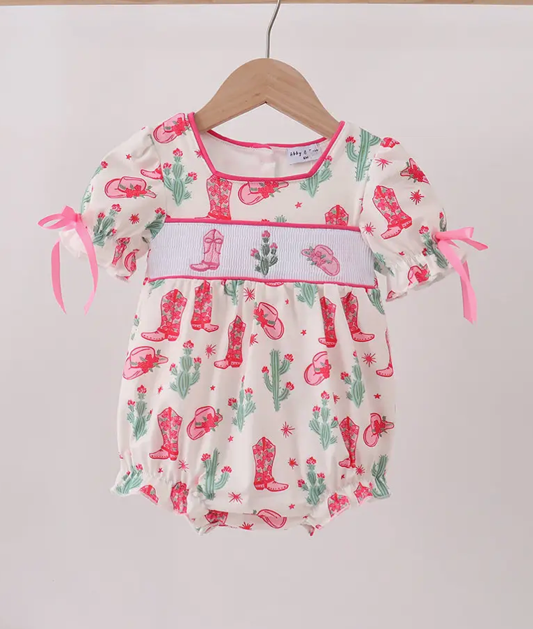 PREORDER pink boots smocked bubble