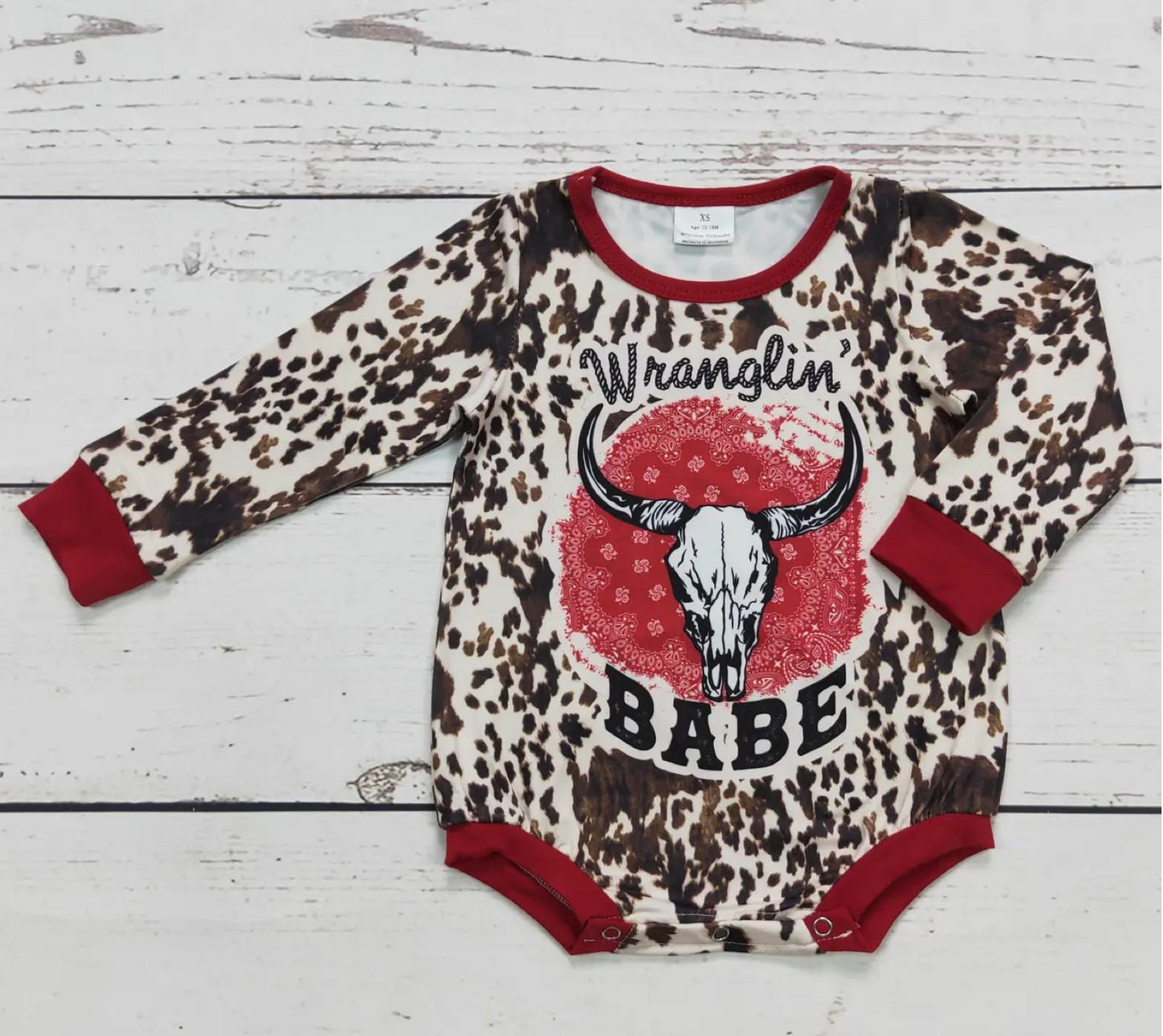 Baby PREORDER Cow Print Bubble