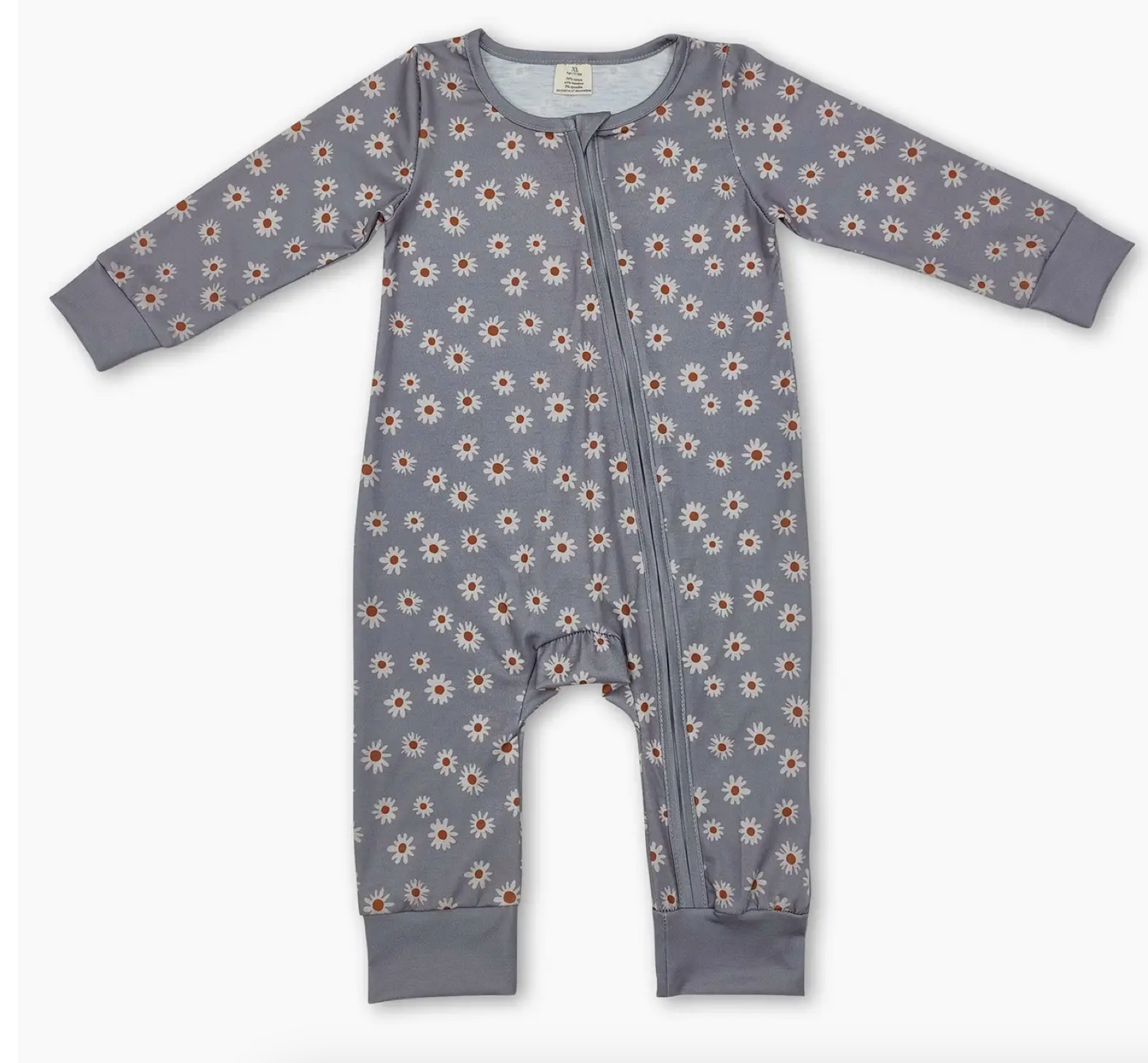 PREORDER long sleeve daisy baby girls zipper sleeper