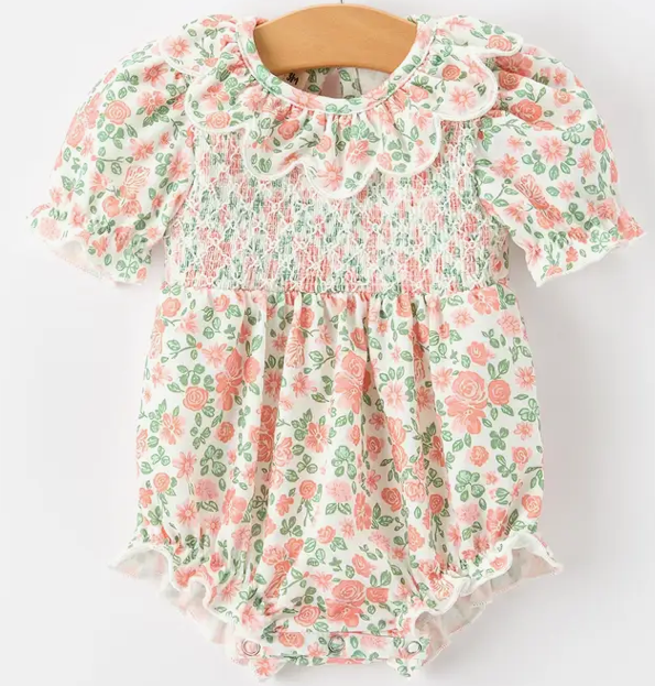Baby PREORDER Fall Blush Smocked Romper