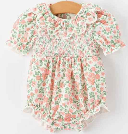 Baby PREORDER Fall Blush Smocked Romper