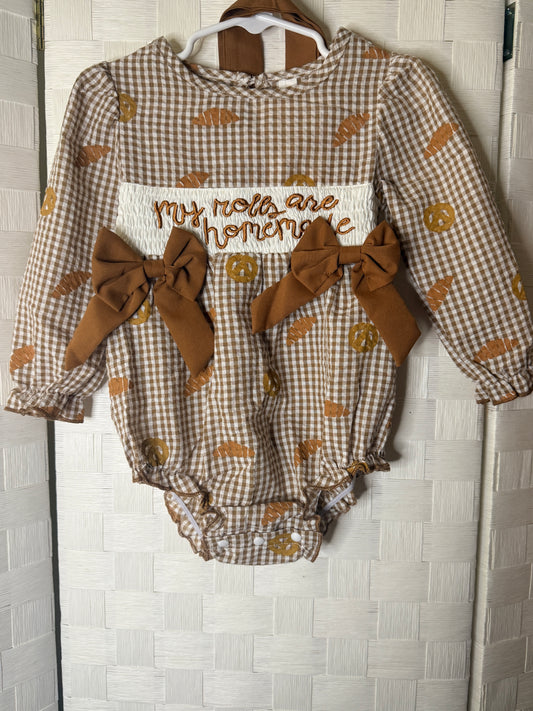 18-24M My rolls are homemade bubble romper