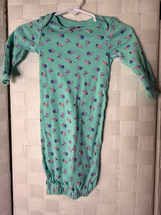 New Born Green Flower Print Sleep Sack