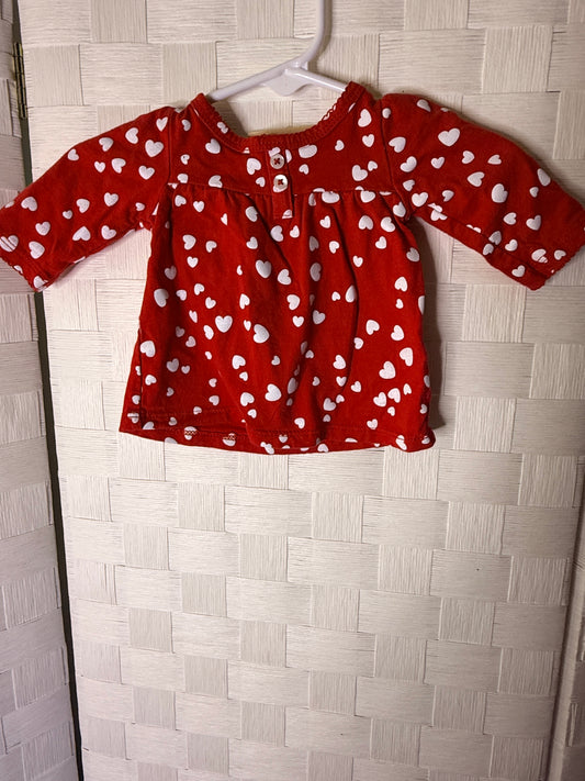 New Born Red Heart Long Sleeve Shirt