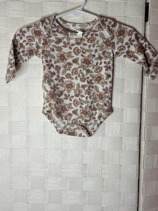 0-3M Long Sleeve Flower Print