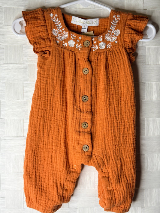 0-3M Burnt Orange Romper