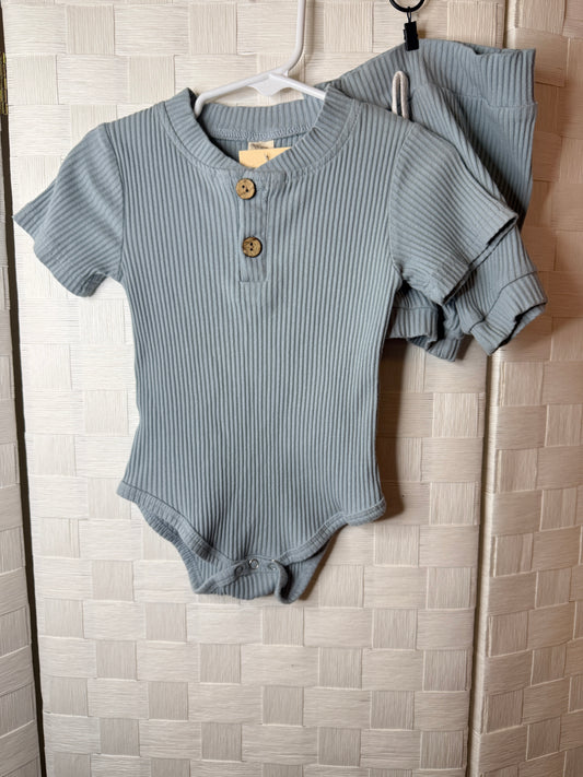 6-9M Light Green Short Set