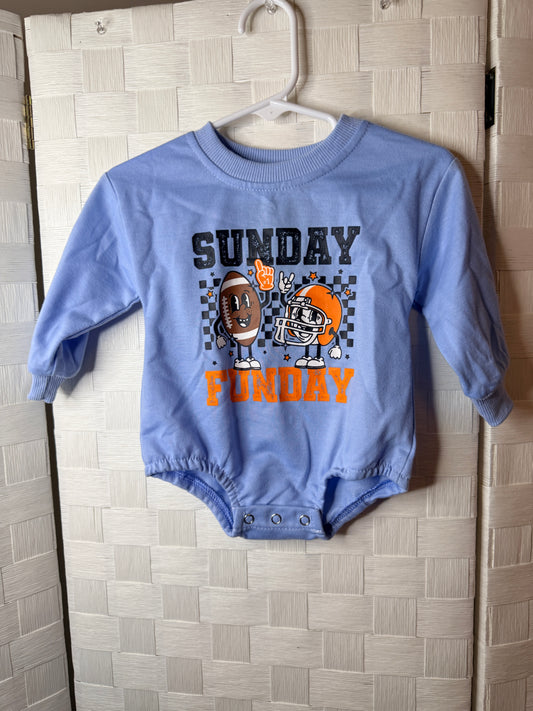 6-12M Light Blue Sunday Funday romper