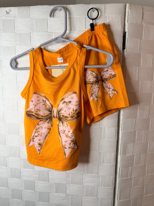 9-12M Orange bow Tank Top outfit