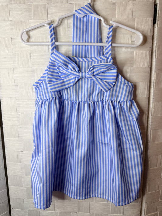 9-12M Blue and white stripped tanktop dress