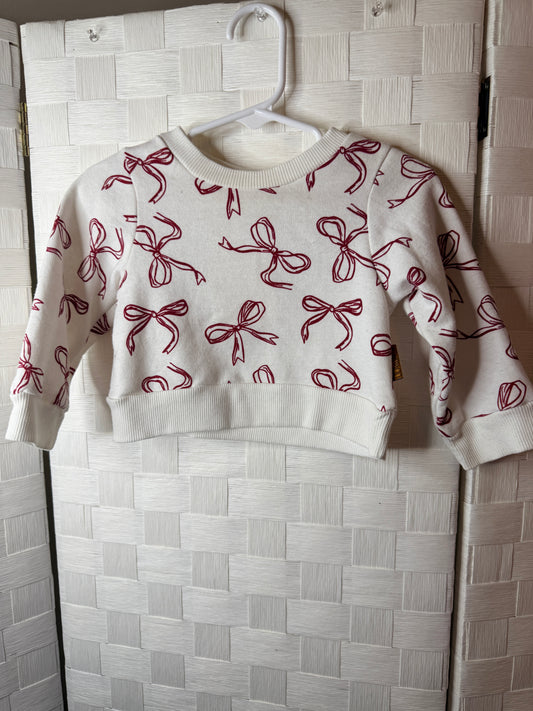 9-12M tan with red bow long sleeve