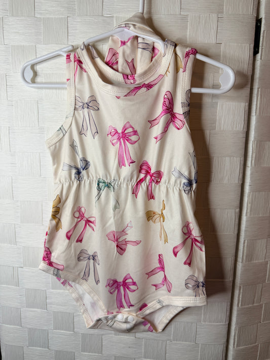 9-12M White dress with pink bows outfit
