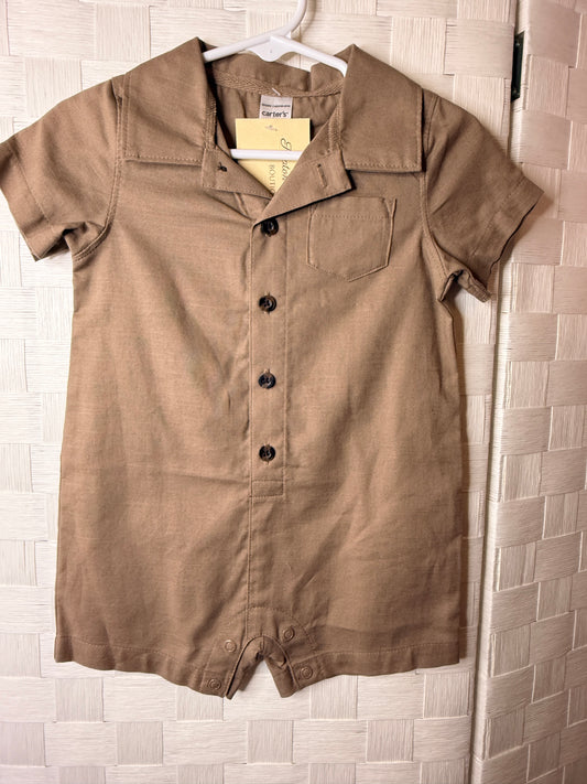 12M Brown Button down outfit