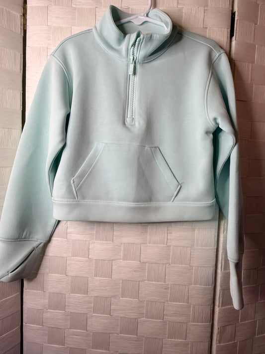 4-5 light blue 1/4 zip pull over