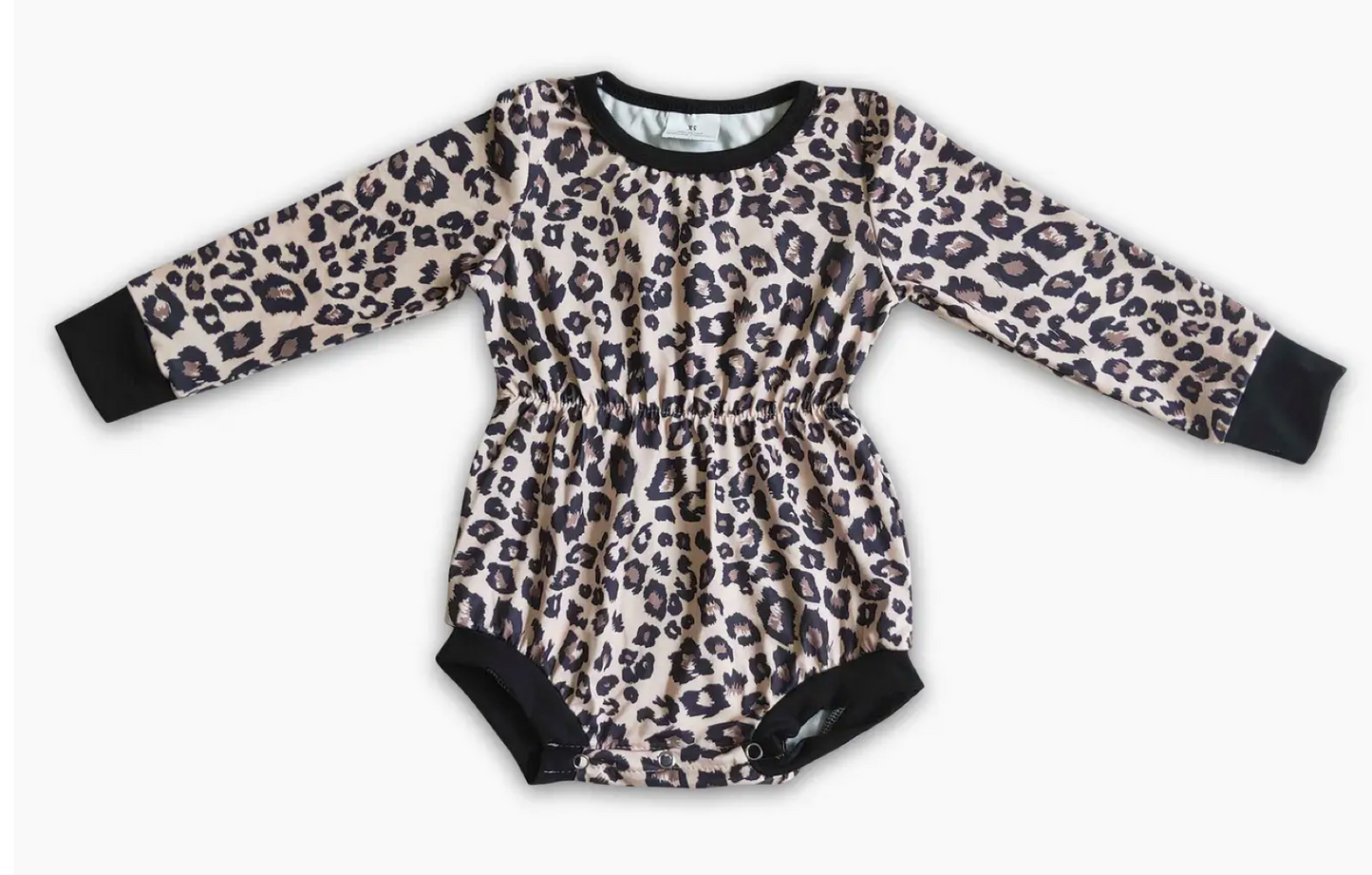 PREORDER long sleeve leopard baby girls fall romper