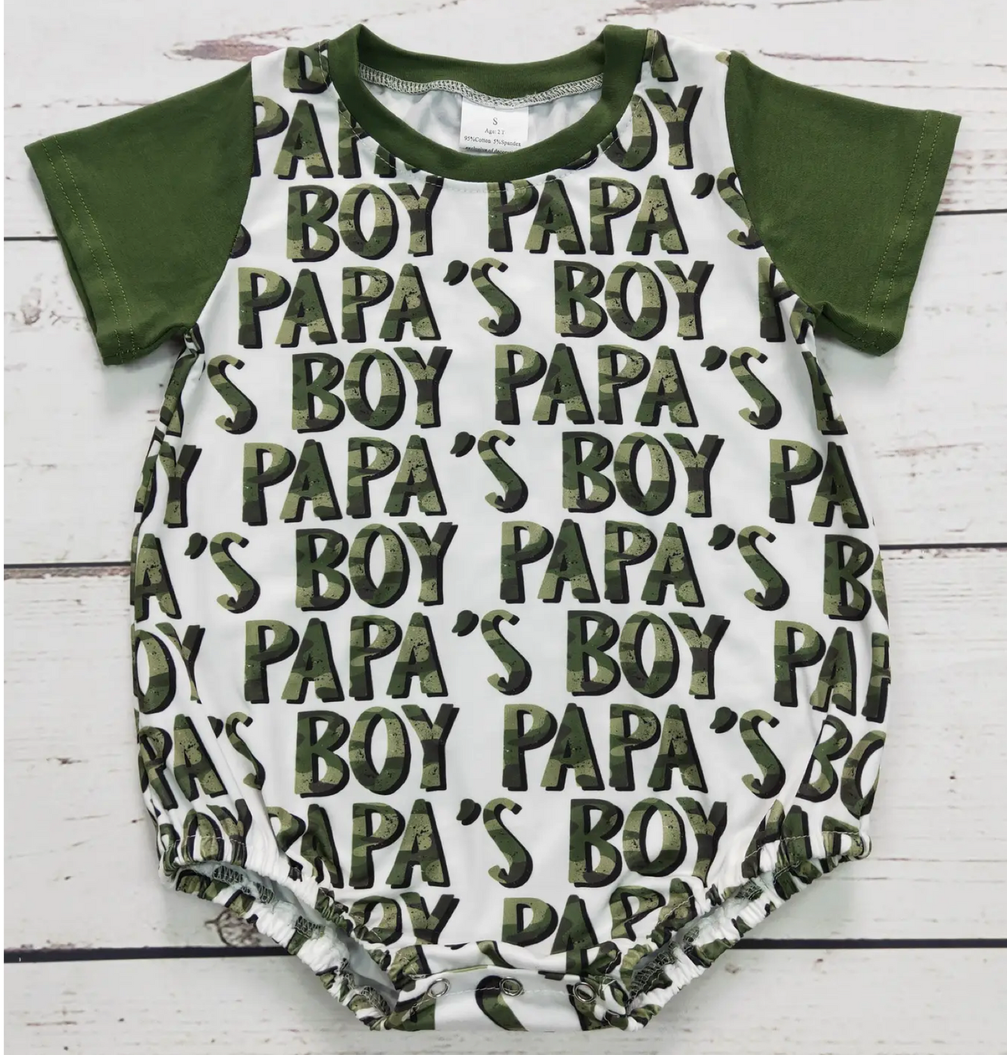 Baby PREORDER Papa's Boy Camouflage Bubble