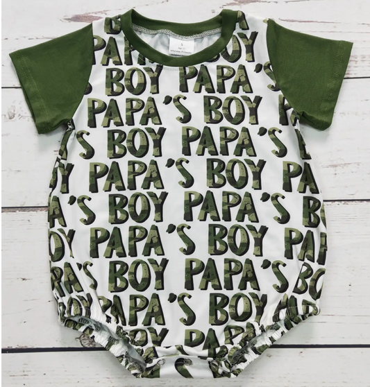 Baby PREORDER Papa's Boy Camouflage Bubble
