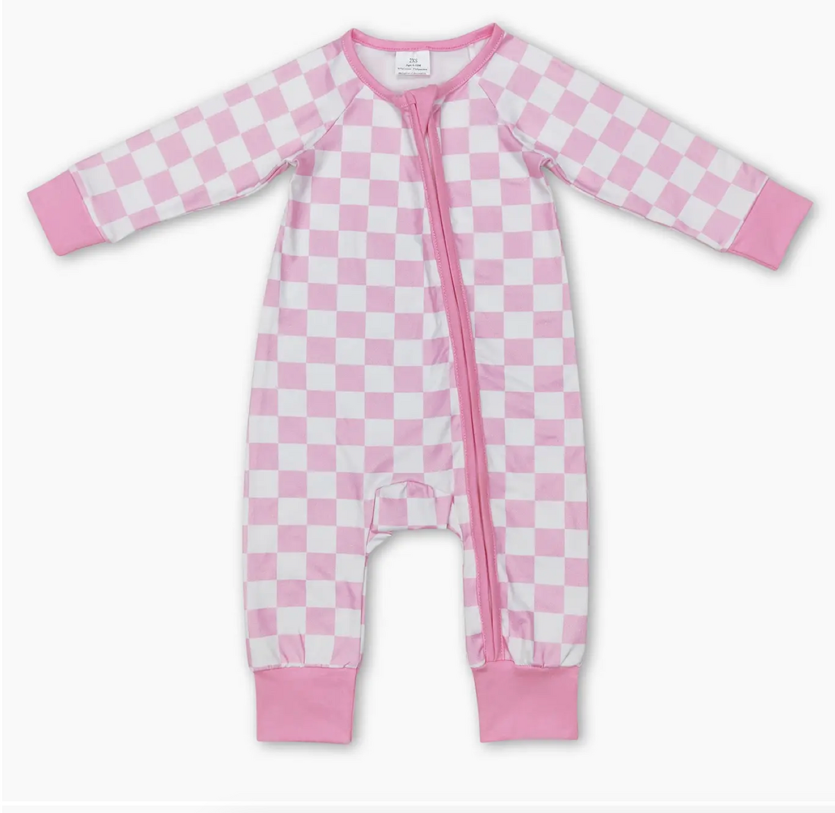 Baby PREORDER Pink Plaid Zipper Romper